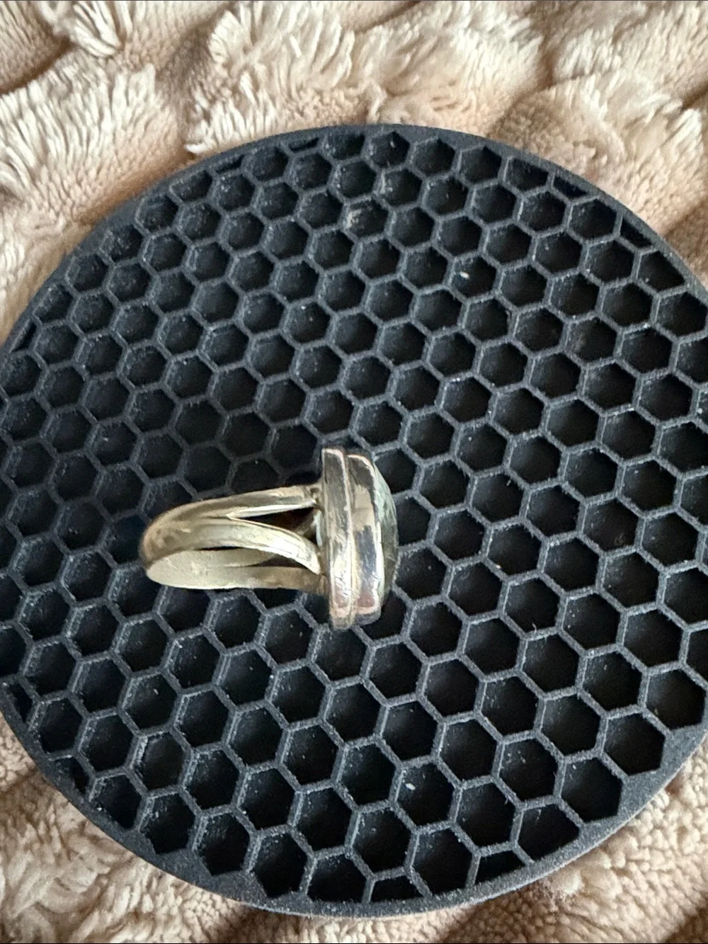 Green Amethyst Sterling Silver Cocktail Ring - Picture 7 of 8